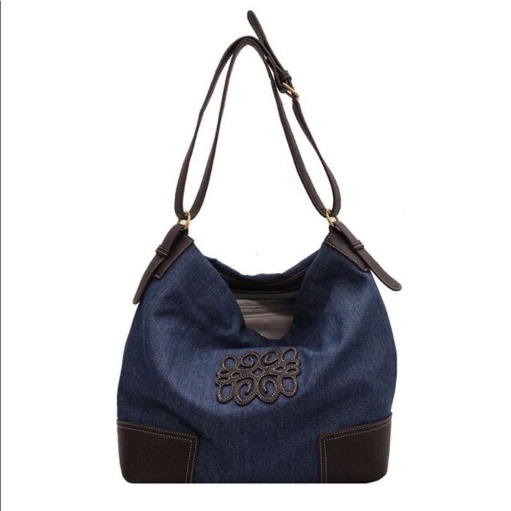 Blue Large Capacity Canvas Tote Bag/ Shoulder Bag - Picture 6 of 6